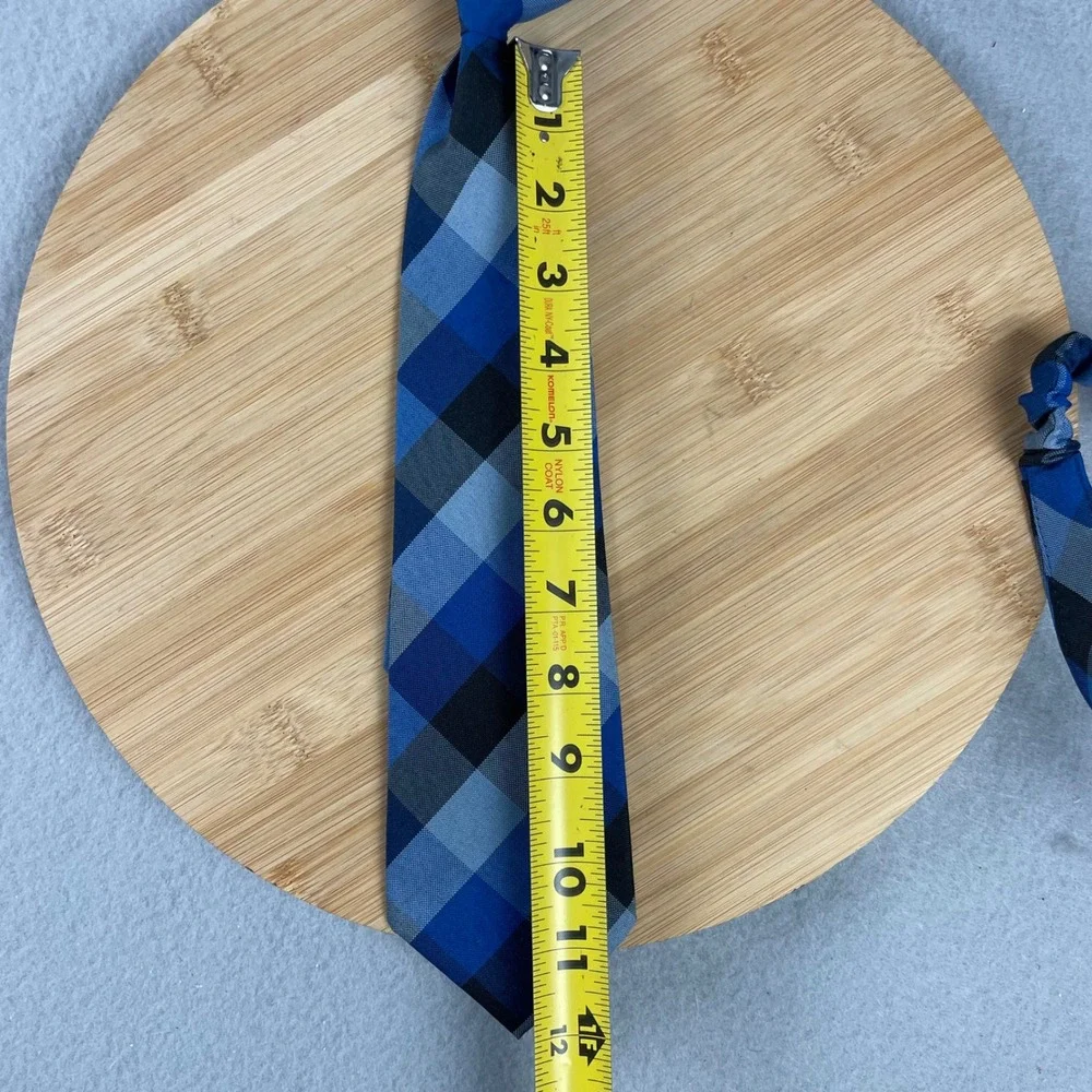 Dennis‎ Uniforms Kids Blue Plaid Hastings School Uniform Clip On Tie Made in USA